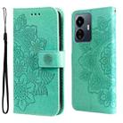 For vivo Y77 5G 7-petal Flowers Embossing Leather Phone Case(Green) - 1