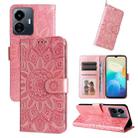 For vivo Y77 5G Embossed Sunflower Leather Phone Case(Pink) - 1