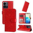 For vivo Y77 5G Embossed Sunflower Leather Phone Case(Red) - 1