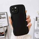 For iPhone 14 Wave Edge Silicone Phone Case(Black) - 1