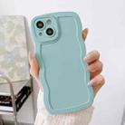 For iPhone 14 Plus Wave Edge Silicone Phone Case(Blue) - 1