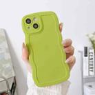 For iPhone 14 Plus Wave Edge Silicone Phone Case(Green) - 1