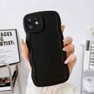 For iPhone 12 Wave Edge Silicone Phone Case(Black) - 1