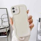 For iPhone 12 Wave Edge Silicone Phone Case(White) - 1