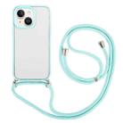 For iPhone 14 3 In 1 PC + TPU Transparent Phone Case(Mint Green) - 1