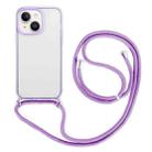 For iPhone 14 3 In 1 PC + TPU Transparent Phone Case(Purple) - 1
