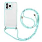 For iPhone 14 Pro 3 In 1 PC + TPU Transparent Phone Case(Mint Green) - 1