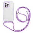 For iPhone 14 Pro 3 In 1 PC + TPU Transparent Phone Case(Purple) - 1