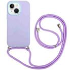 For iPhone 14 3 In 1 PC + TPU Solid Color Phone Case(Purple) - 1