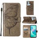 For Infinix Hot 12 Play/Hot 12 Play NFC X6816C Embossed Butterfly Flip Leather Phone Case(Grey) - 1