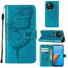 For Infinix Note 12 Pro 4G Embossed Butterfly Flip Leather Phone Case(Blue) - 1