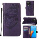 For Infinix Note 12 Pro 4G Embossed Butterfly Flip Leather Phone Case(Dark Purple) - 1