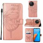 For Infinix Note 12 Pro 4G Embossed Butterfly Flip Leather Phone Case(Rose Gold) - 1