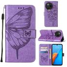 For Infinix Note 12 Pro 4G Embossed Butterfly Flip Leather Phone Case(Purple) - 1