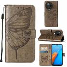 For Infinix Note 12 Pro 4G Embossed Butterfly Flip Leather Phone Case(Grey) - 1