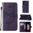 For Infinix Note 12 Pro 5G Embossed Butterfly Flip Leather Phone Case(Dark Purple) - 1