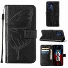 For Infinix Note 12 Pro 5G Embossed Butterfly Flip Leather Phone Case(Black) - 1