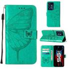 For Infinix Note 12 Pro 5G Embossed Butterfly Flip Leather Phone Case(Green) - 1