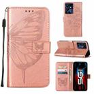 For Infinix Note 12 Pro 5G Embossed Butterfly Flip Leather Phone Case(Rose Gold) - 1