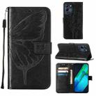 For Infinix Note 12 G96 Embossed Butterfly Flip Leather Phone Case(Black) - 1