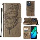 For Infinix Note 12 G96 Embossed Butterfly Flip Leather Phone Case(Grey) - 1