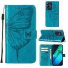 For Infinix Note 12i X6819 Embossed Butterfly Flip Leather Phone Case(Blue) - 1