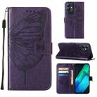 For Infinix Note 12i X6819 Embossed Butterfly Flip Leather Phone Case(Dark Purple) - 1