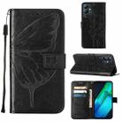 For Infinix Note 12i X6819 Embossed Butterfly Flip Leather Phone Case(Black) - 1