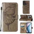 For Itel P38/S17/S1661W/Vision 3 Embossed Butterfly Flip Leather Phone Case(Grey) - 1