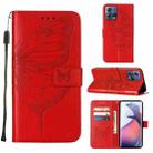 For Motorola Moto S30 Pro 5G Embossed Butterfly Flip Leather Phone Case(Red) - 1