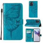 For Motorola Moto X30 Pro 5G Embossed Butterfly Flip Leather Phone Case(Blue) - 1