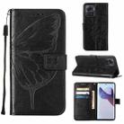 For Motorola Moto X30 Pro 5G Embossed Butterfly Flip Leather Phone Case(Black) - 1