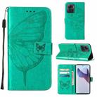 For Motorola Moto X30 Pro 5G Embossed Butterfly Flip Leather Phone Case(Green) - 1