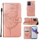 For Motorola Moto X30 Pro 5G Embossed Butterfly Flip Leather Phone Case(Rose Gold) - 1