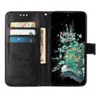 For OnePlus 10T 5G Global Embossed Butterfly Flip Leather Phone Case(Black) - 4