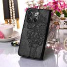 For OnePlus 10T 5G Global Embossed Butterfly Flip Leather Phone Case(Black) - 6