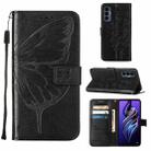 For Tecno Pova 3/LE7 Embossed Butterfly Flip Leather Phone Case(Black) - 1