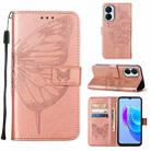 For Tecno Spark 9 Pro/Spark 9T Embossed Butterfly Flip Leather Phone Case(Rose Gold) - 1