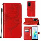 For vivo S10e 5G/V23e 4G/V23E 5G/Y75 4G Embossed Butterfly Flip Leather Phone Case(Red) - 1