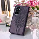 For vivo S10e 5G/V23e 4G/V23E 5G/Y75 4G Embossed Butterfly Flip Leather Phone Case(Dark Purple) - 6