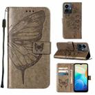 For vivo Y77 5G Global Embossed Butterfly Flip Leather Phone Case(Grey) - 1