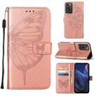 For ZTE Blade A72 5G Embossed Butterfly Flip Leather Phone Case(Rose Gold) - 1