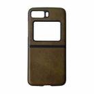 For Motorola Moto Razr 2022 Two-color Cowhide Texture Top-grain Leather Phone Case(Green) - 1