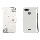 For Xiaomi Redmi 6 Horizontal Flip Solid Color Rhinestones Leather Case with Card Slot & Wallet & Holder(Diagonal Flower) - 1