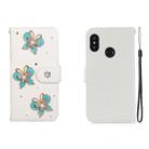 For Xiaomi Redmi 6 Pro Horizontal Flip Solid Color Rhinestones Leather Case with Card Slot & Wallet & Holder(Three Butterflies) - 1