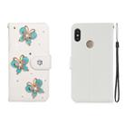 For Xiaomi Redmi Note 5 Horizontal Flip Solid Color Rhinestones Leather Case with Card Slot & Wallet & Holder(Three Butterflies) - 1