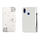 For Huawei Y7 Horizontal Flip Solid Color Rhinestones Leather Case with Card Slot & Wallet & Holder(Diagonal Flower) - 1