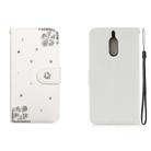 For Nokia 6 Horizontal Flip Solid Color Rhinestones Leather Case with Card Slot & Wallet & Holder(Diagonal Flower) - 1