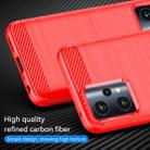 For OPPO K10x Brushed Texture Carbon Fiber TPU Phone Case(Red) - 4