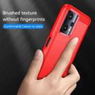 For OPPO K10x Brushed Texture Carbon Fiber TPU Phone Case(Red) - 6